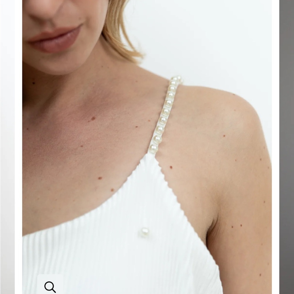 Waverles Piper Pearly Pleat Bridal Tank Set in Dove - Picture 2 of 3